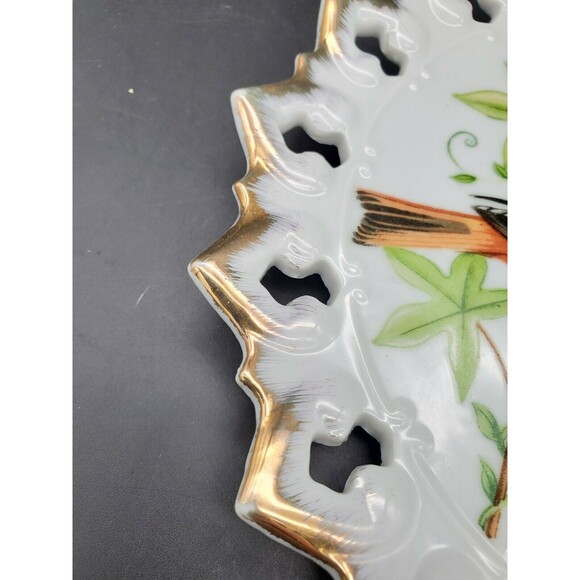 Baltimore Orioles Reticulated Porcelain Wall Plate with Gold Trimmed Beautiful! - Picture 4 of 12